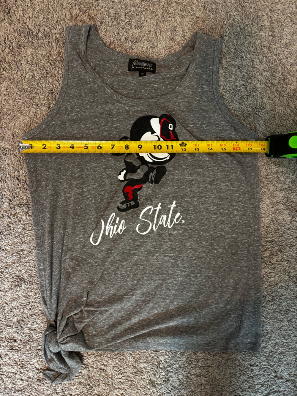 Game Day Couture Ohio State Gray Tank Top with Tie Detail Small - Picture 8 of 8